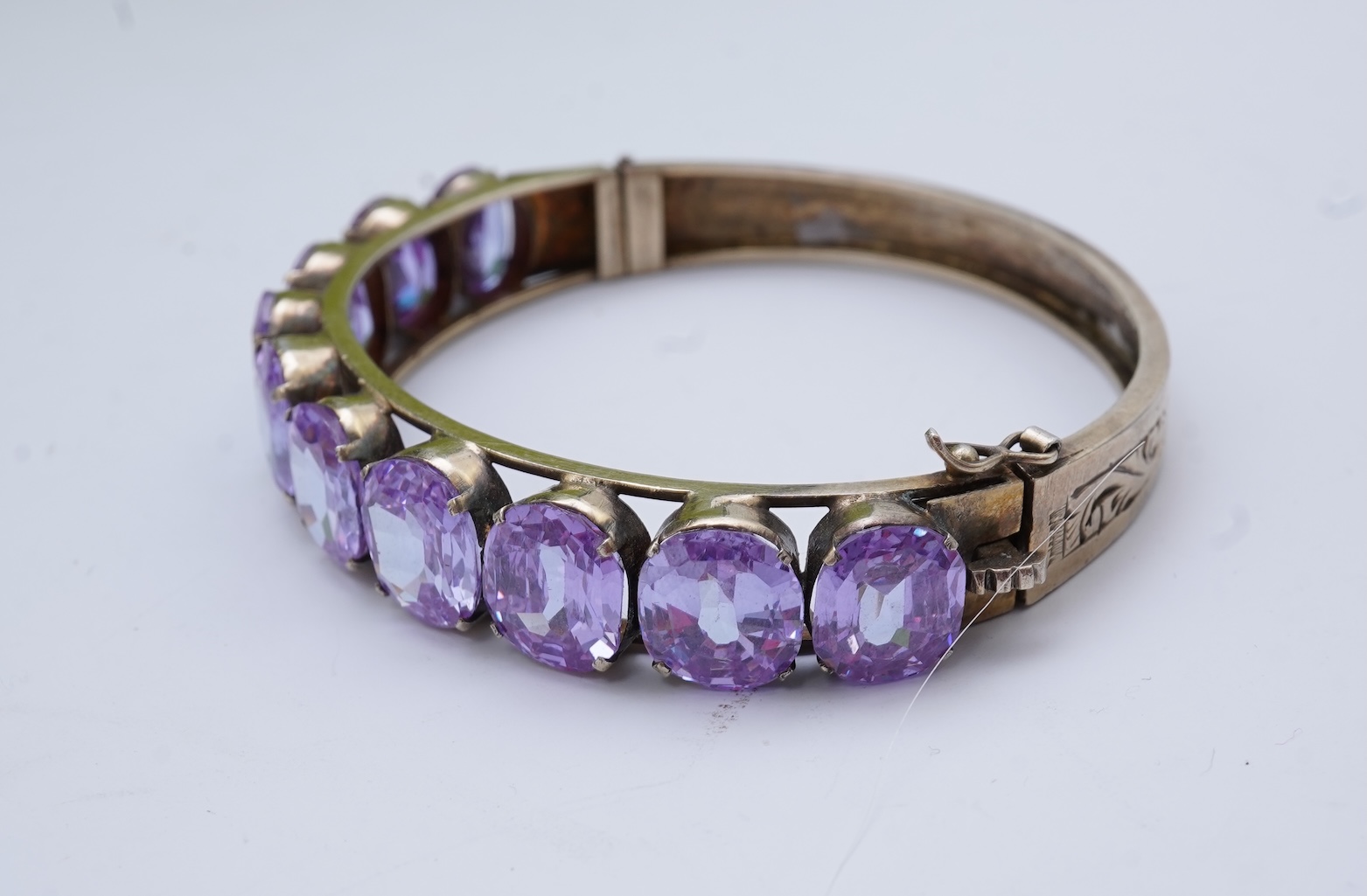 A paste necklace, early 20th century, and a cubic zirconia bracelet